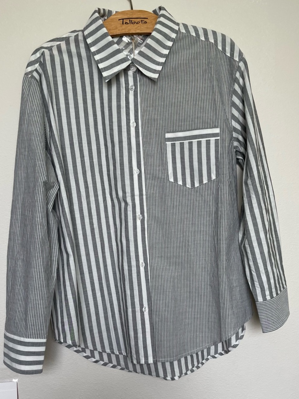 By Together Gray & White Striped Button-Down Shirt